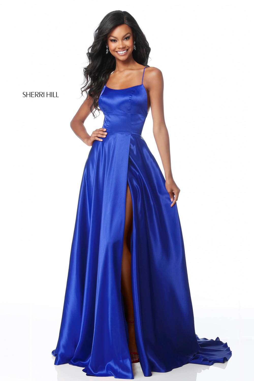 Sherri Hill 51631 prom dress images.  Sherri Hill 51631 is available in these colors: Black, Gold, Purple, Gunmetal, Emerald, Ruby, Red, Royal, Fuchsia, Navy, Turquoise, Light Blue, Nude, Light Yellow, Rose.