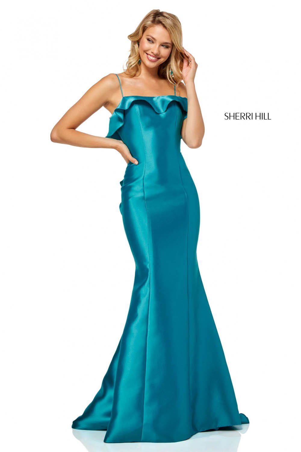 Sherri Hill 52471 prom dress images.  Sherri Hill 52471 is available in these colors: Navy, Fuchsia, Lilac, Red, Black, Yellow, Light Blue, Candy Pink, Turquoise, Mint Green, Emerald.