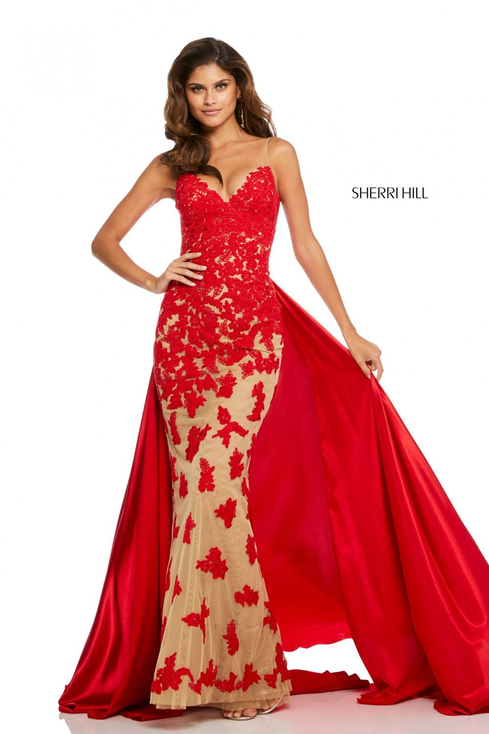 Sherri Hill 52538 prom dress images.  Sherri Hill 52538 is available in these colors: Nude Red, Nude Black, Nude Ivory, Nude Lilac, Nude Magenta, Nude Light Blue, Nude Teal, Nude Wine, Nude Aqua.