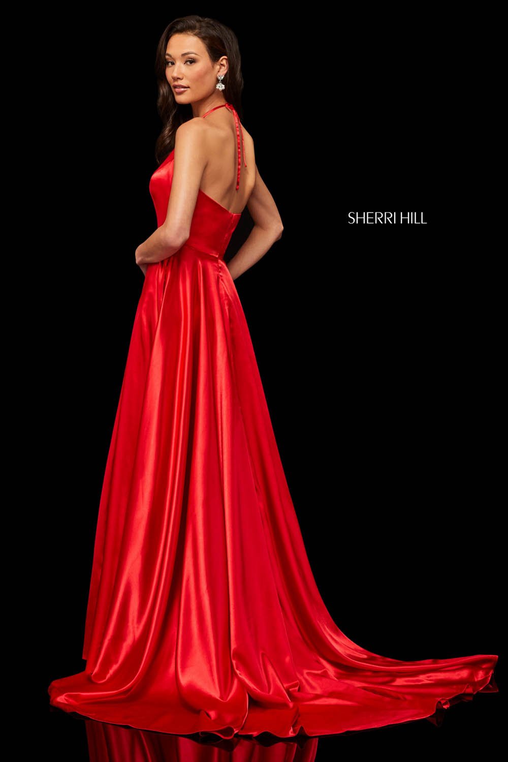 Sherri Hill 52921 prom dress images.  Sherri Hill 52921 is available in these colors: Yellow, Red, Emerald, Blue, Mocha, Teal, Purple, Royal, Rose, Lilac, Navy, Black, Ivory.