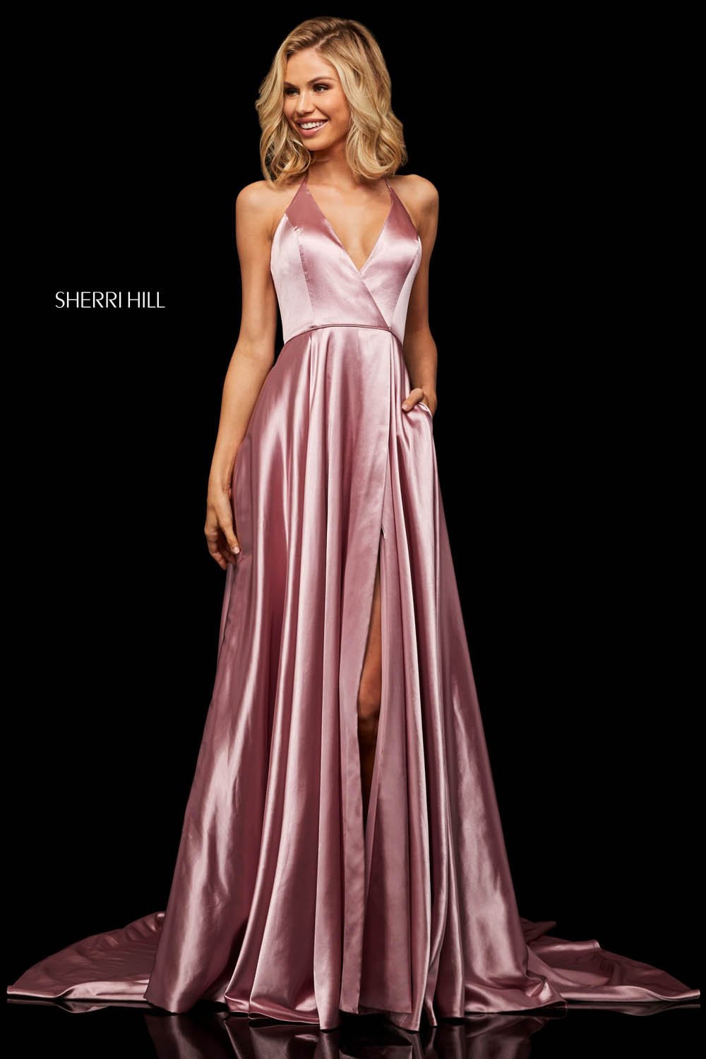 Sherri Hill 52921 prom dress images.  Sherri Hill 52921 is available in these colors: Yellow, Red, Emerald, Blue, Mocha, Teal, Purple, Royal, Rose, Lilac, Navy, Black, Ivory.