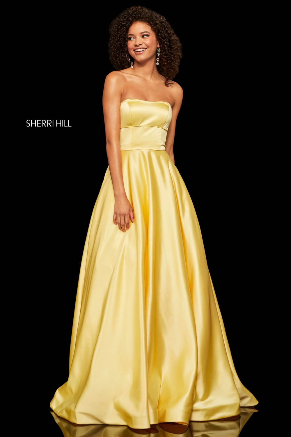 Sherri Hill 52924 prom dress images.  Sherri Hill 52924 is available in these colors: Fuchsia, Lilac, Light Blue, Yellow, Ivory, Emerald, Rose, Red, Mocha, Royal.